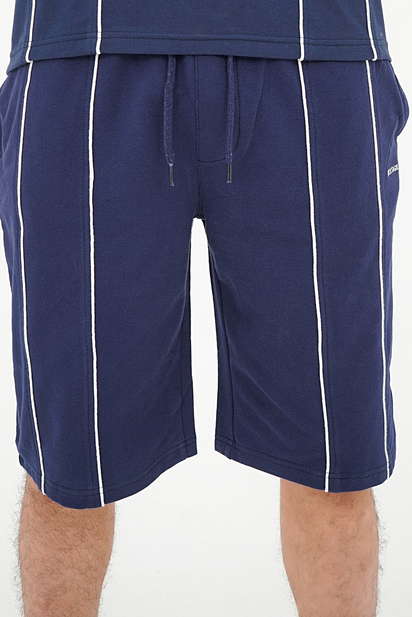 Nextage Blue Embroidered Piping Short Set