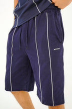 Nextage Blue Embroidered Piping Short Set