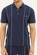 Nextage Blue Embroidered Piping Short Set