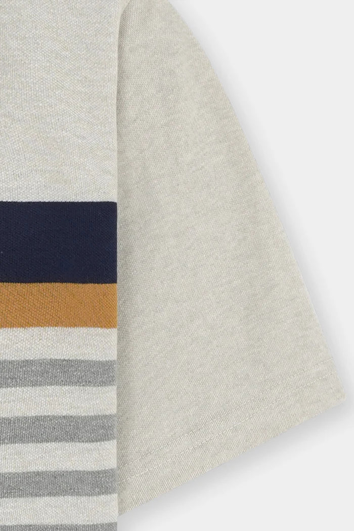 Navy Mustard Stripes Polo Shirt