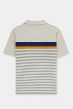 Navy Mustard Stripes Polo Shirt