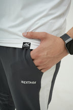 Nextage White Grey Air Mesh Spandex Trouser