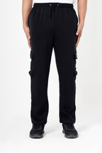 Nextage Black Cargo Fleece Jogger