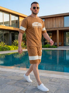 Nextage Brown Varsity Short Set