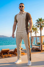 Beige & Brown Contrast Summer Co-ord Set