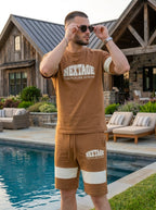 Nextage Brown Varsity Short Set
