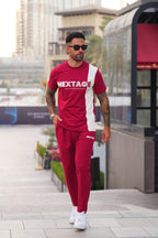Nextage Deep Red Contrast Tracksuit
