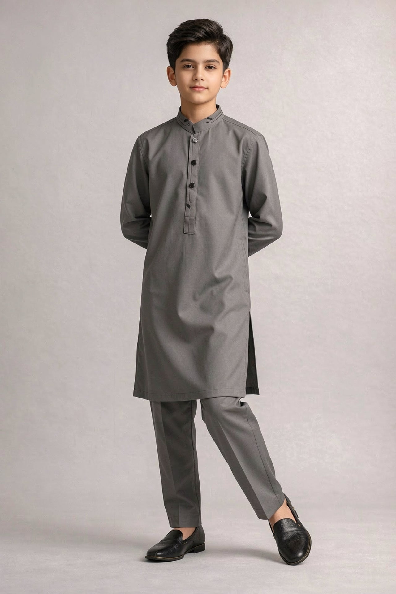 Nextage Kids Classic Grey Kurta Shalwar Set