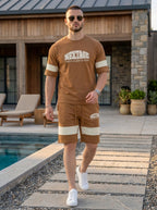 Nextage Brown Varsity Short Set