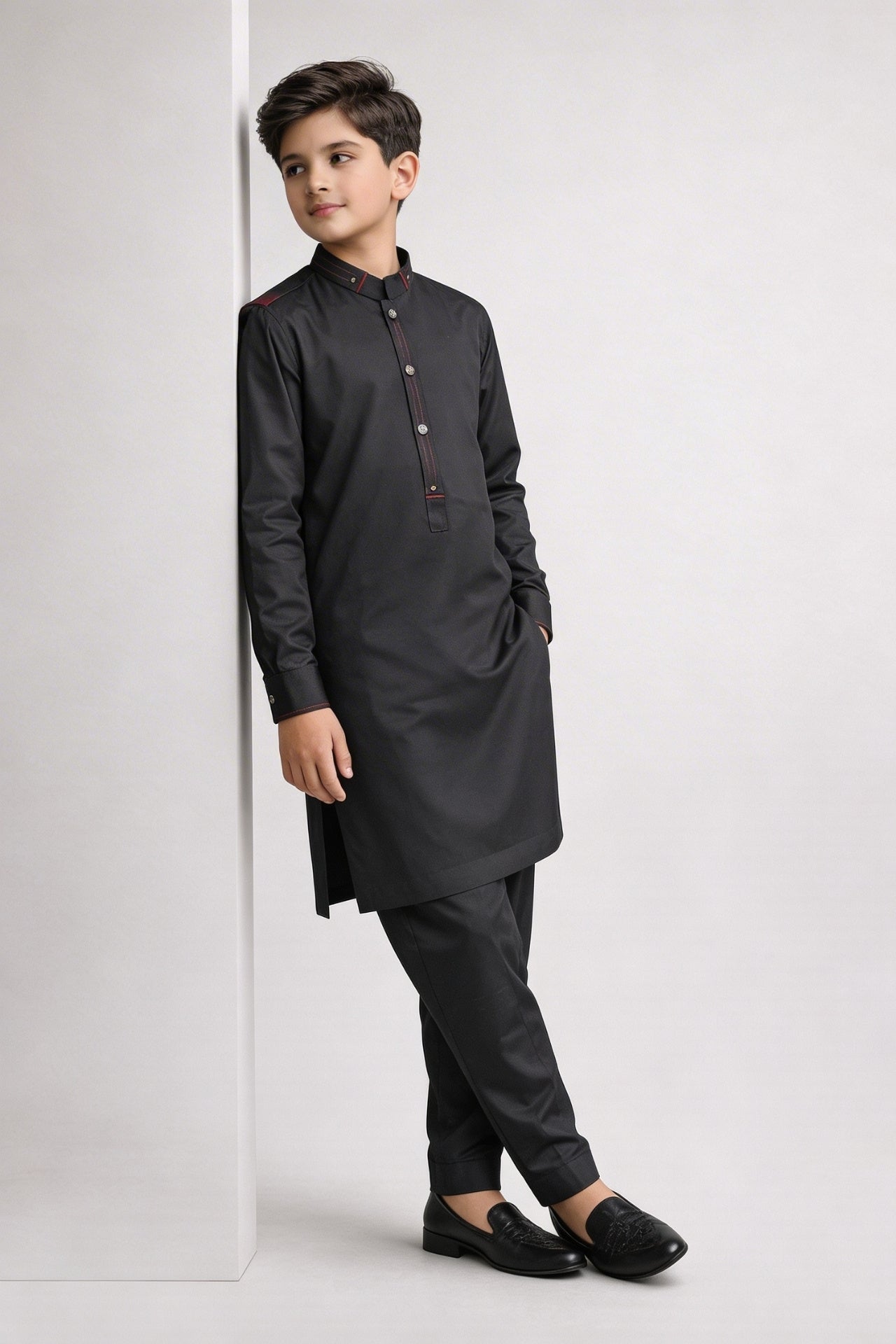 Nextage Kids Black Kurta Shalwar Set