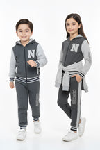 Nextage Kids Charcoal Varsity Tracksuit