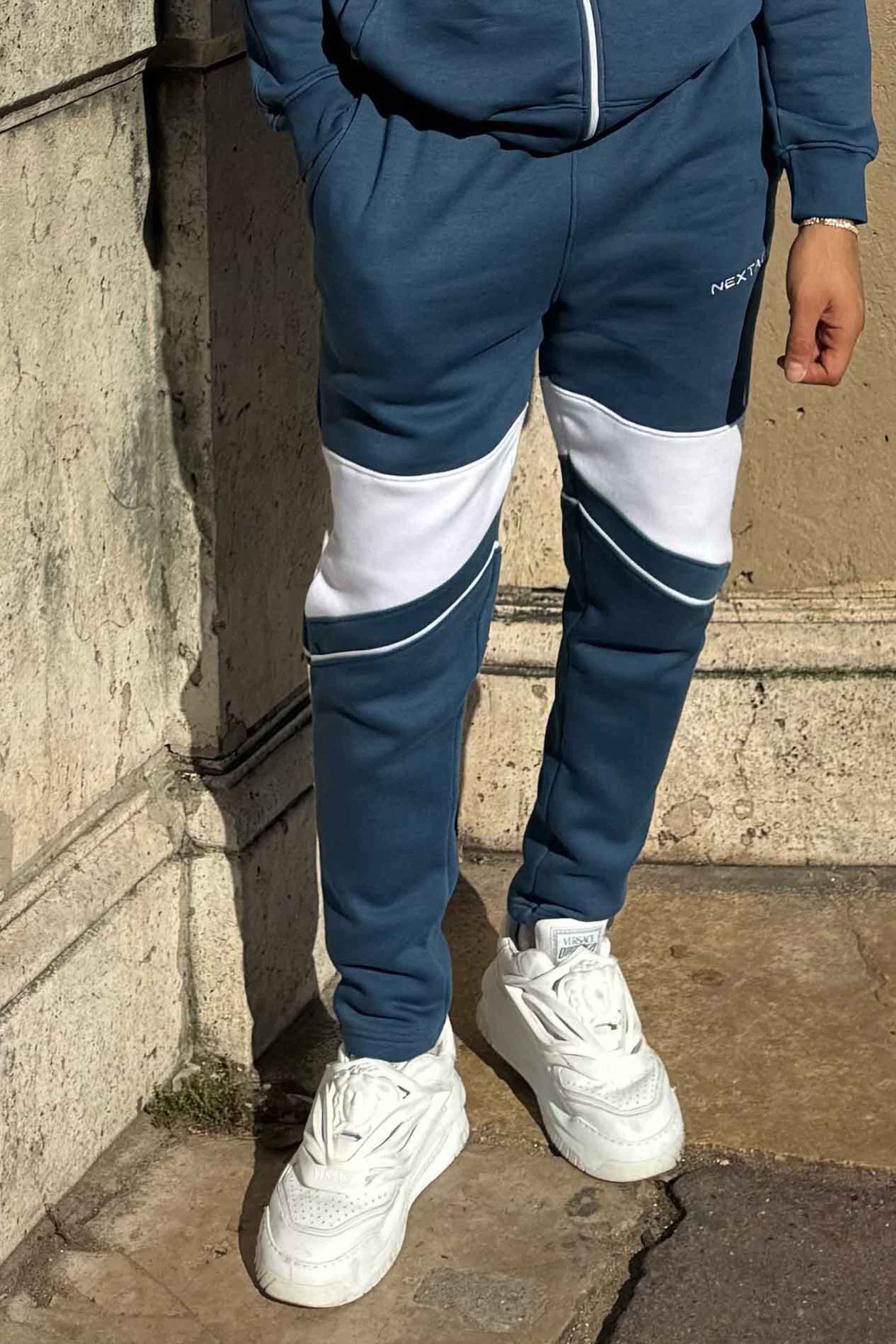 Blue piping Cotton Trouser