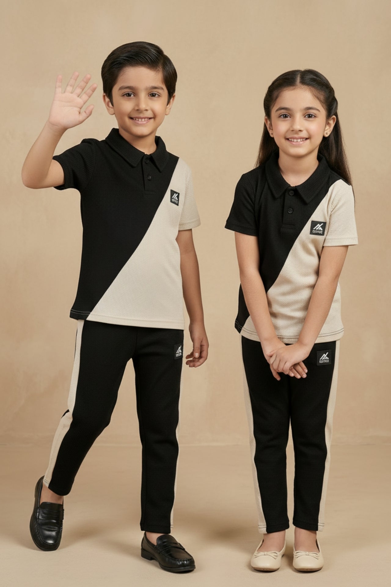 Nextage Kids Waffle Knit Polo Tracksuit