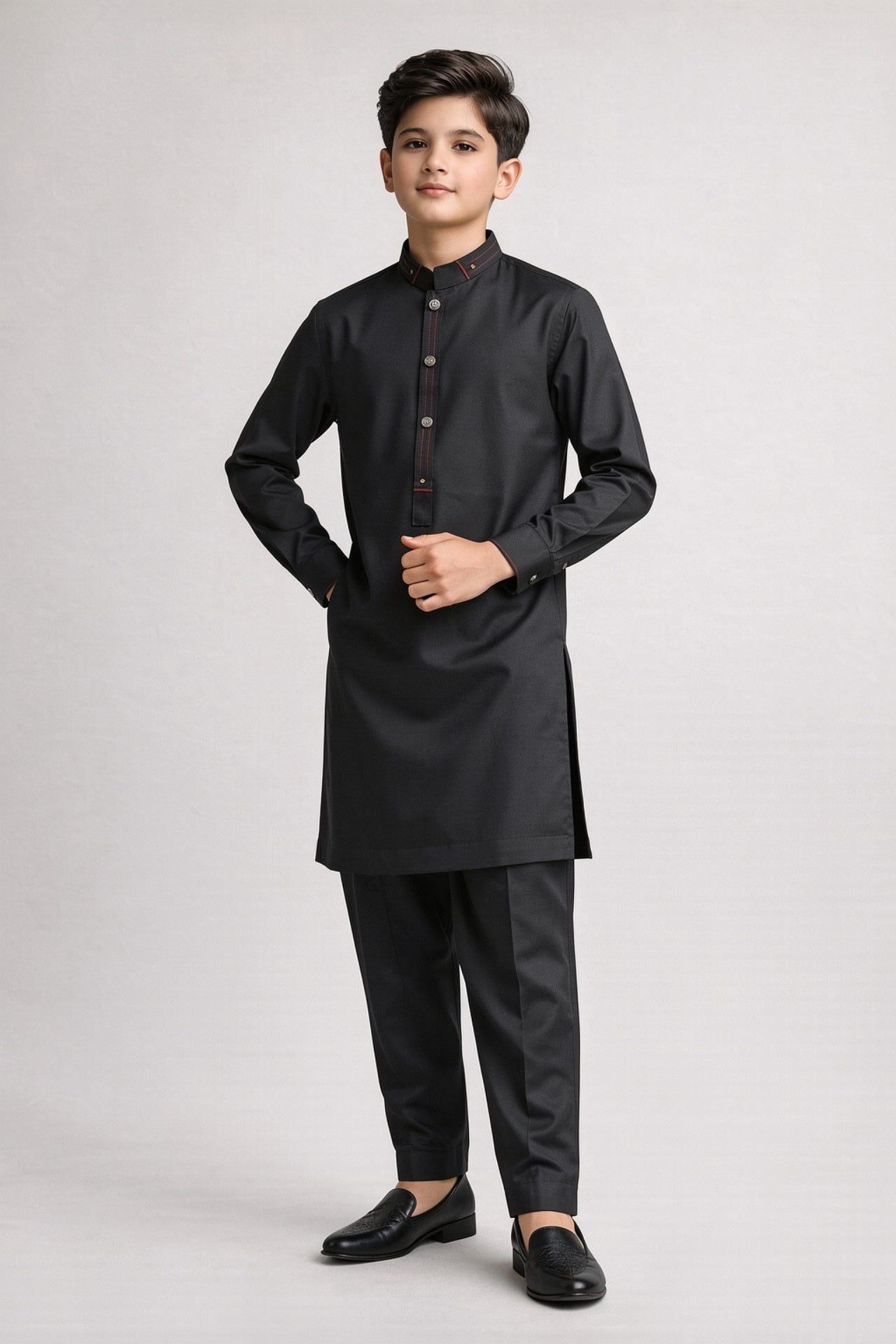 Nextage Kids Black Kurta Shalwar Set