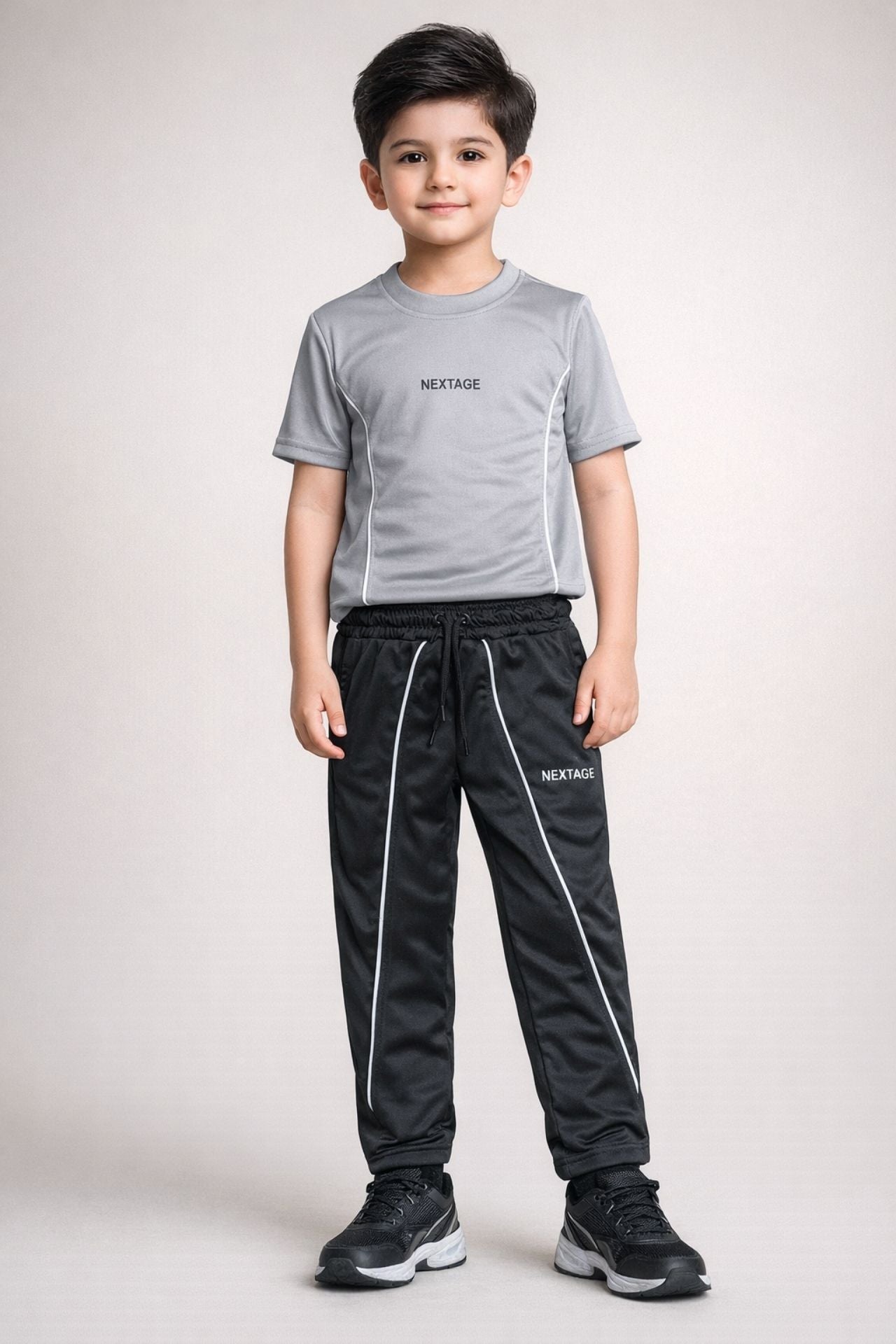 Nextage kids Sports Grey & Black Tracksuit