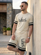Nextage Graphic Cream Black Short Set