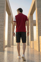 Nextage Contrast Pique Polo Cargo Short Set