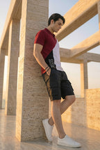 Nextage Contrast Pique Polo Cargo Short Set