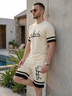 Nextage Graphic Cream Black Short Set