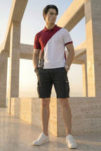 Nextage Contrast Pique Polo Cargo Short Set