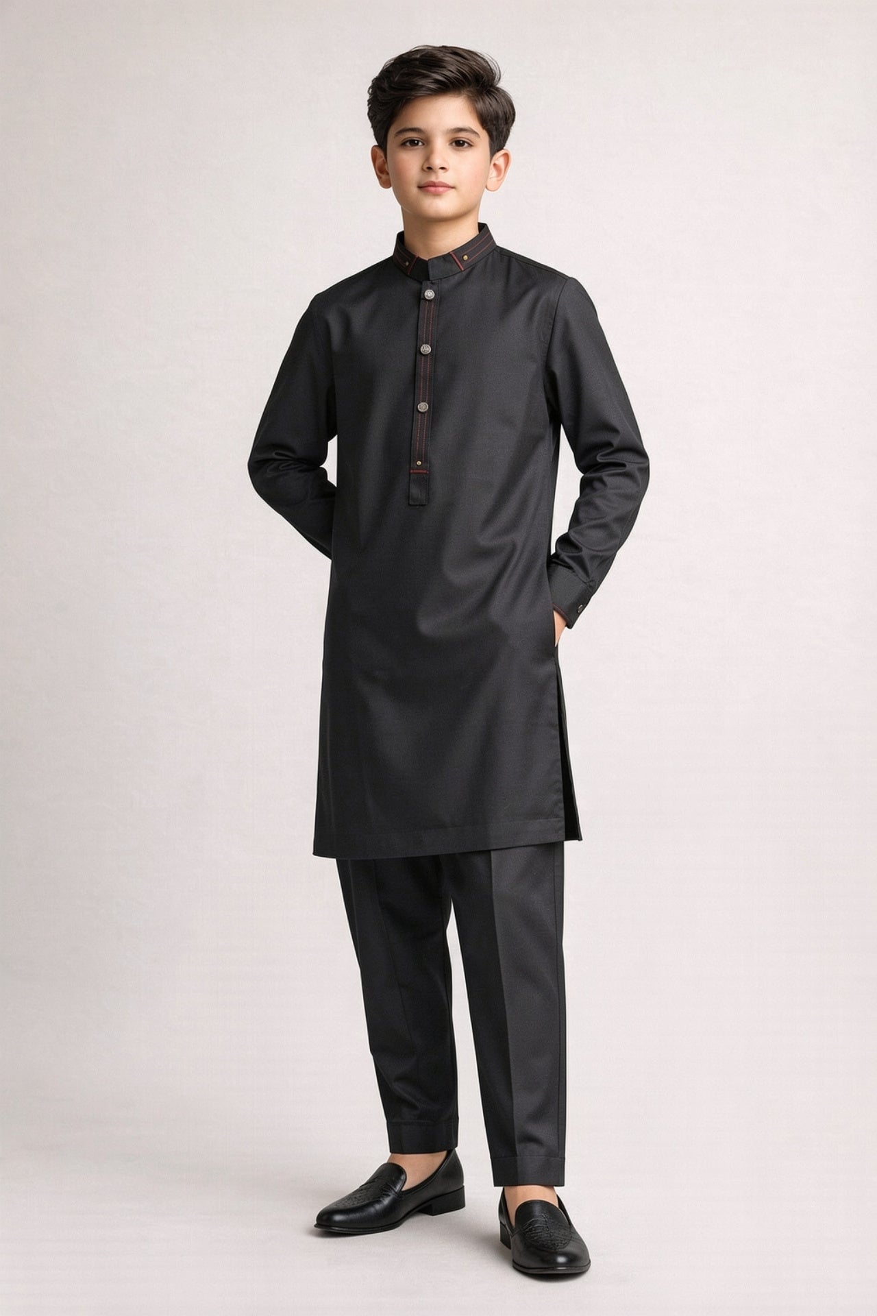 Nextage Kids Black Kurta Shalwar Set