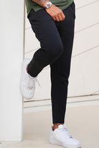 Black Basic Fit Cotton Trouser