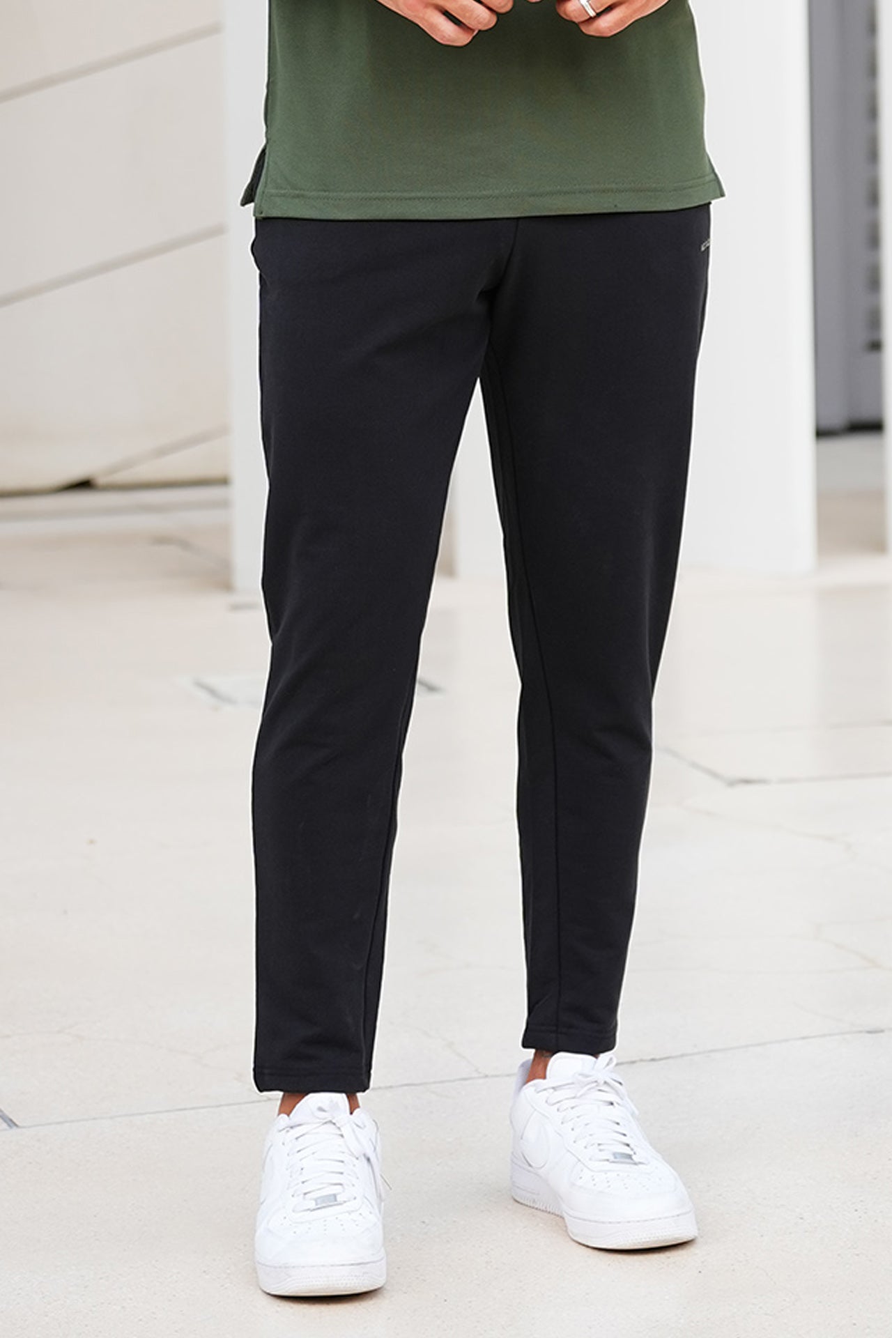 Black Basic Fit Cotton Trouser