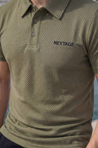 Nextage Olive Textured Polo Tracksuit