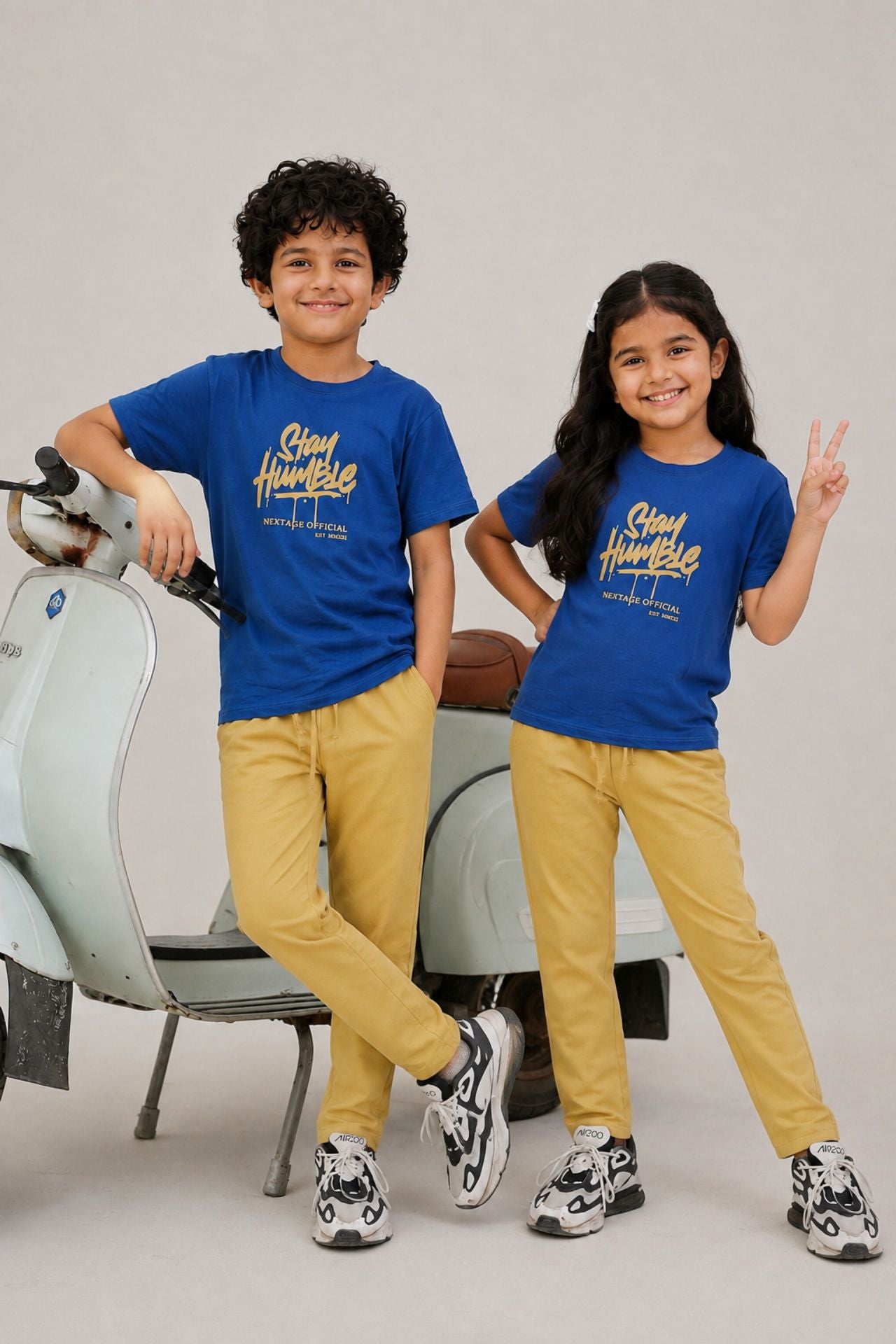 Nextage kids Blue Contrast  Graphics Tracksuit