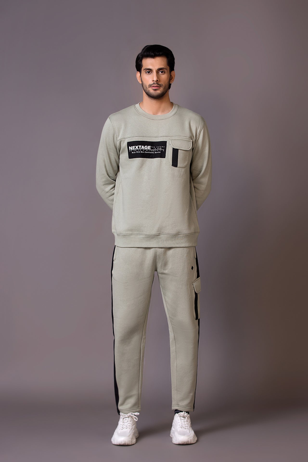 Nextage Sage Cargo Fleece Tracksuit
