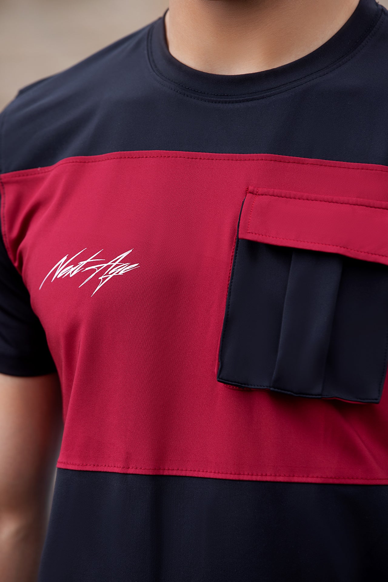 Spandex Black Maroon Cargo Tracksuit