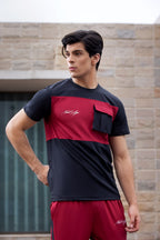 Spandex Black Maroon Cargo Tracksuit