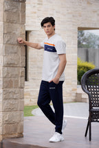 Nextage Mustard Blue Stripe Polo Tracksuit