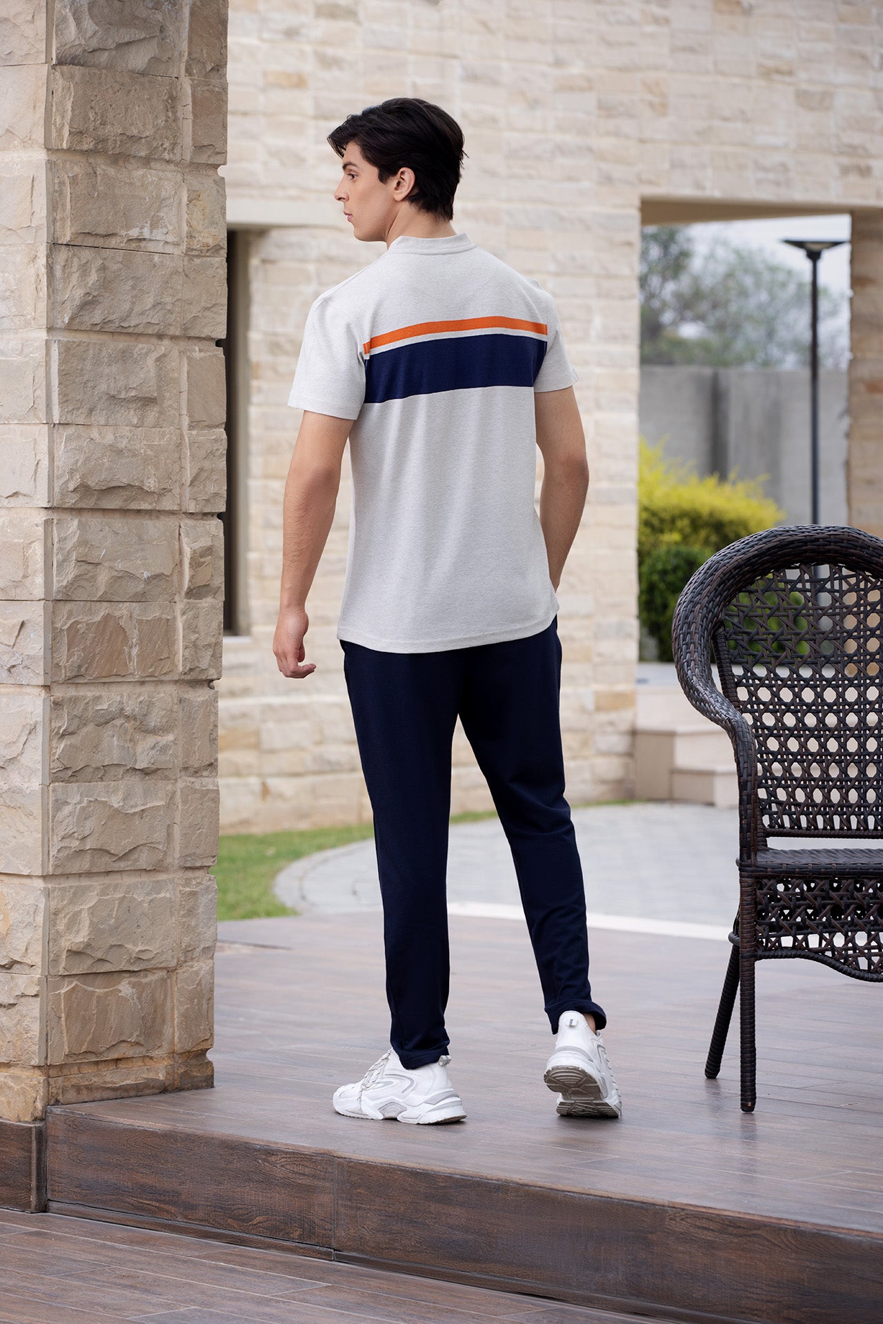 Nextage Mustard Blue Stripe Polo Tracksuit