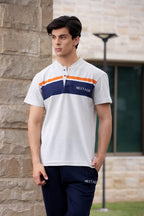 Nextage Mustard Blue Stripe Polo Tracksuit