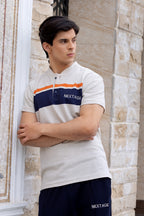 Nextage Mustard Blue Stripe Polo Tracksuit