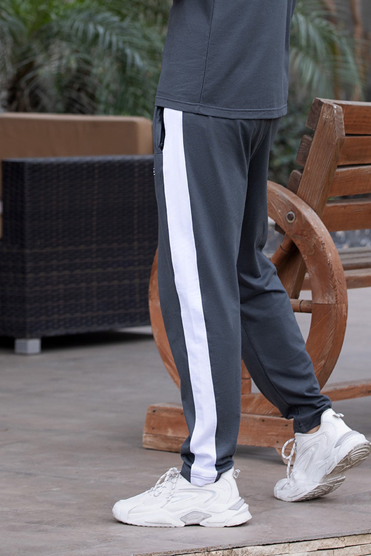 Light Grey Side Panel Trouser