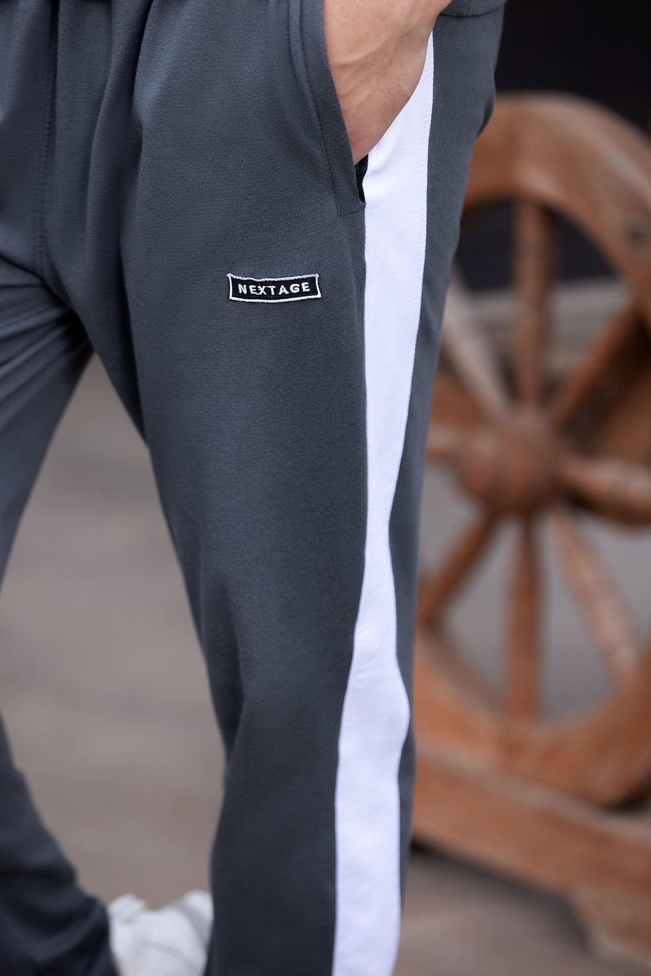 Light Grey Side Panel Trouser