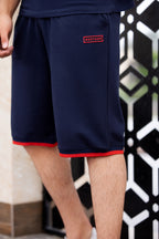 Navy Red Trimming Short