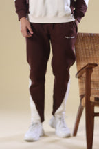 Chocolate Brown Embroidered Slogan Jogger