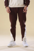 Chocolate Brown Embroidered Slogan Jogger