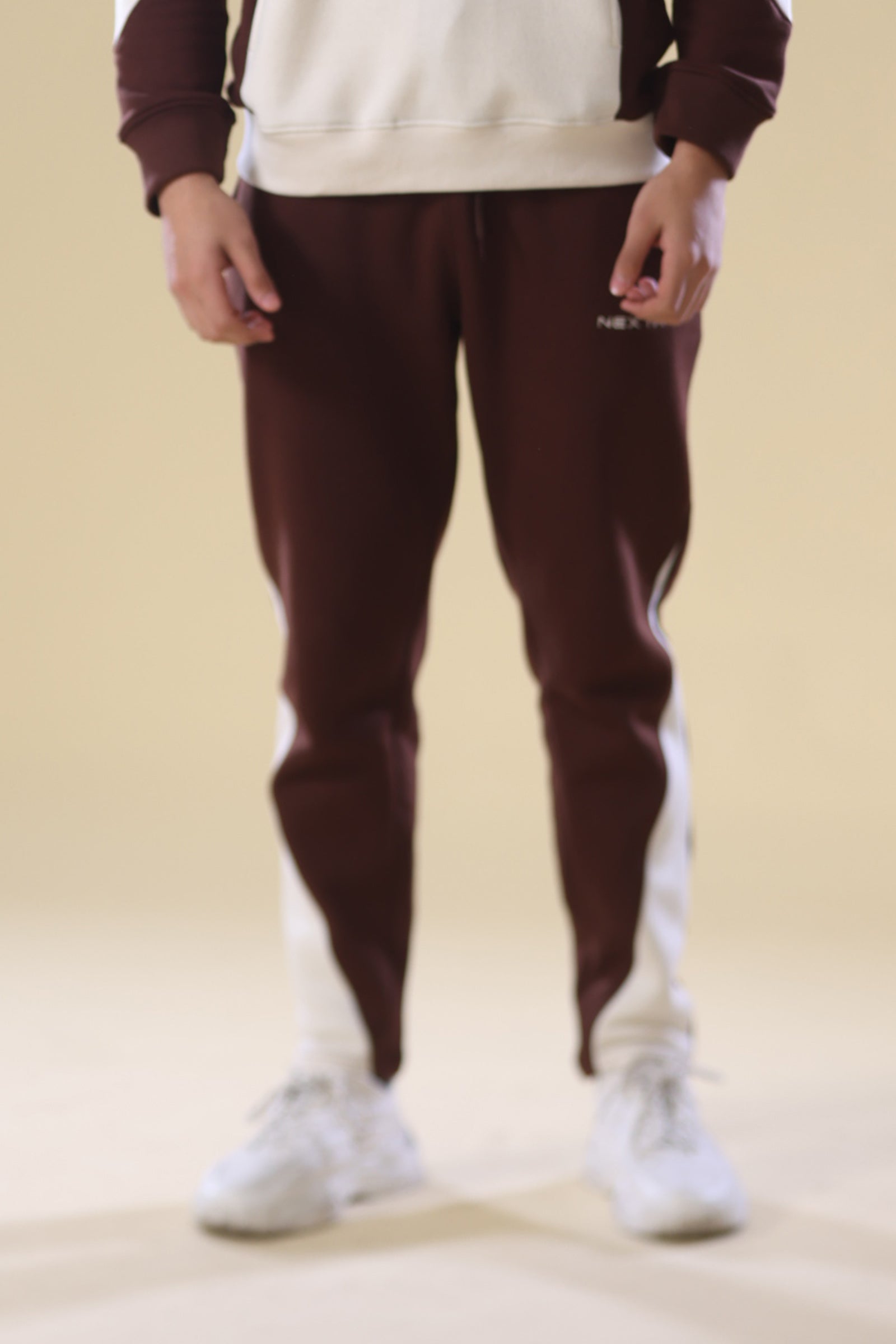 Chocolate Brown Embroidered Slogan Jogger