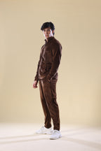 Chocolate Nextage Slogan Velour Tracksuit