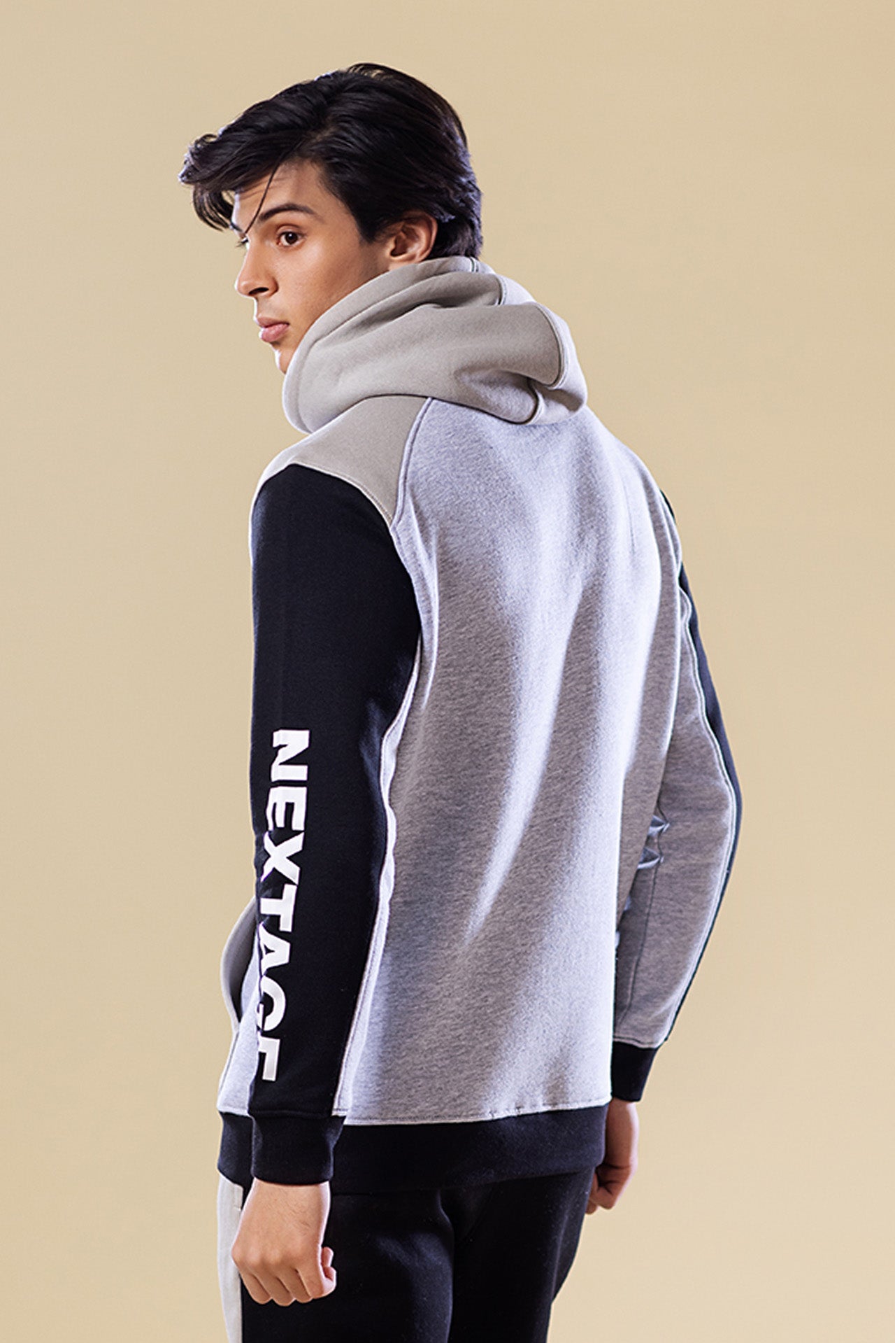 Grey Melange Flex Fit Hoodie
