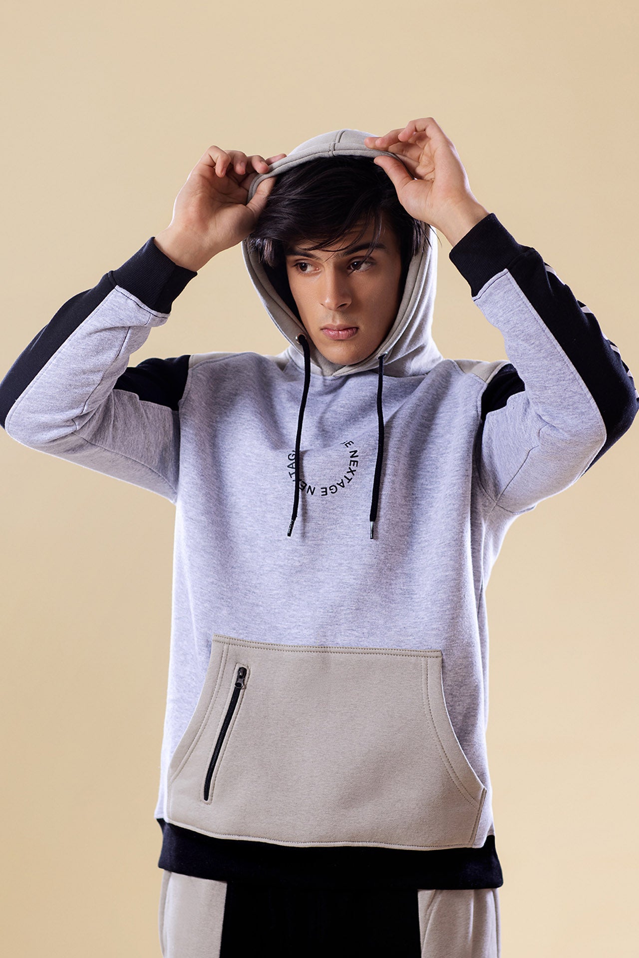 Grey Melange Flex Fit Hoodie