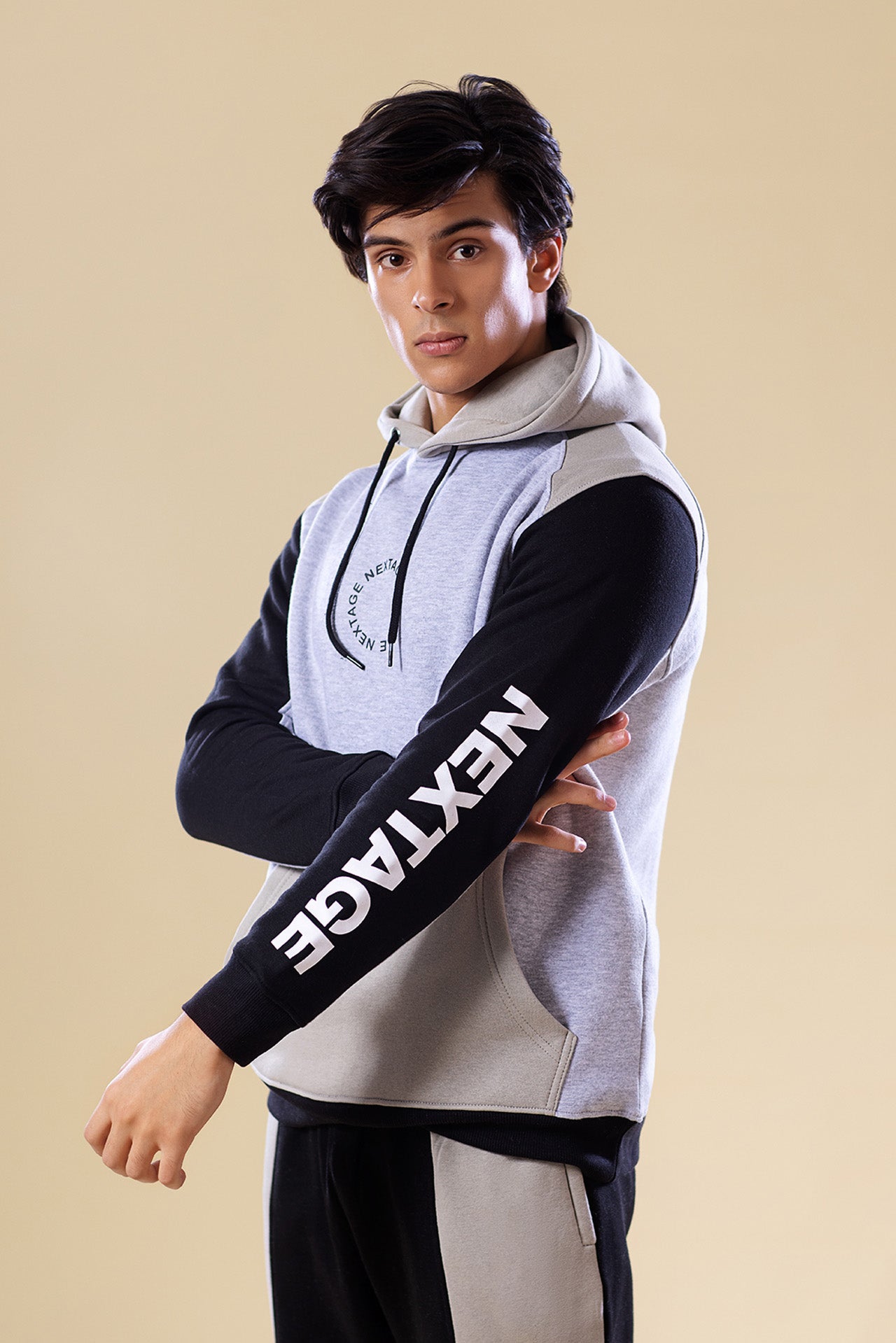 Grey Melange Flex Fit Hoodie