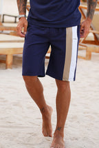 Navy Contrast Panels Short