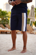Navy Contrast Panels Short