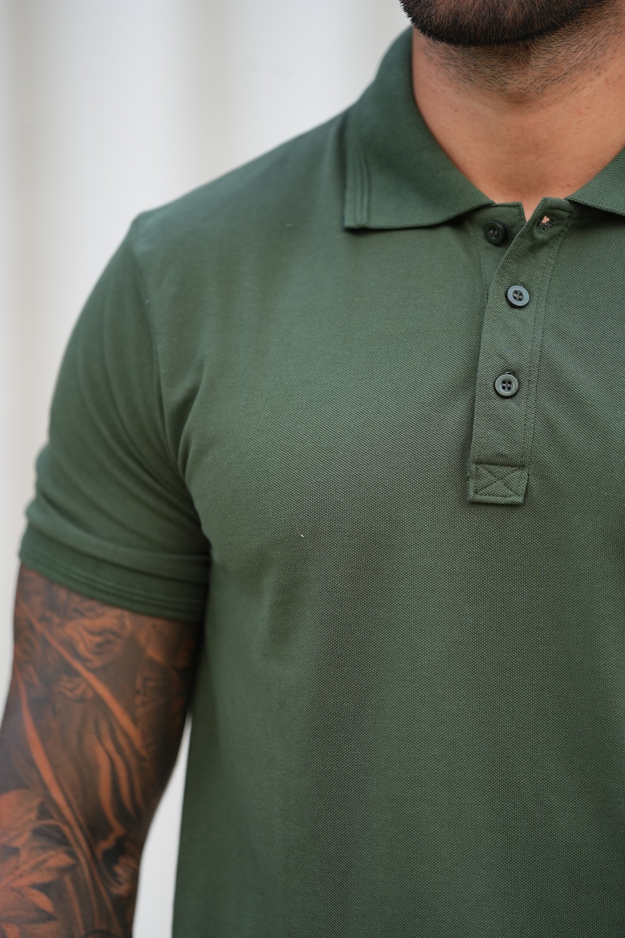 Nextage Olive Green Contrast Polo Tracksuit