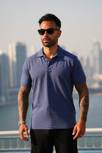 Blue Contrast Polo Tracksuit